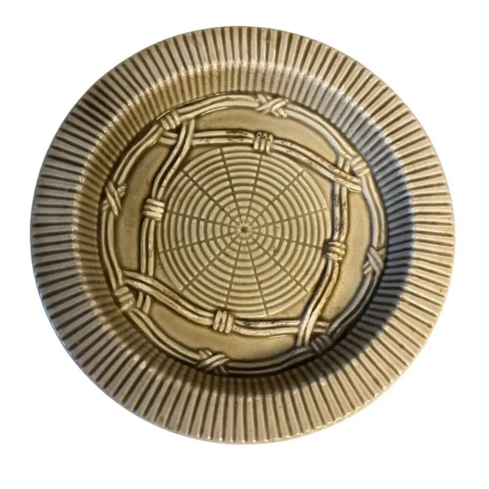 3 Decorative Basket Weave Look Ceramic Drink Coasters